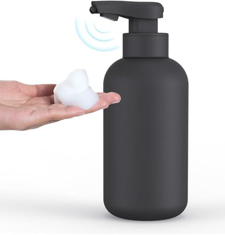 Octonyluck Seifenspender Automatisch, Berührungsloser schaumseifenspender mit Sensor Infrarot, Automatischer Seifenspender Küche und Seifenspender Dusche, USB Wiederaufladbar, IPX5, Schwarz, 420ml