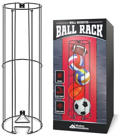 Étagère de rangement verticale pour ballons, rangement mural pour équipement de sport, ballon de football, volley, ballon de football et basket-ball, étagère verticale peu encombrante pour garage,