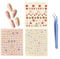 3D Embossed Flowers Nail Art Stickers,3 Sheets Nail Art Stickers Decals Self-Adhesive 5D Strawberry,Heart,Summer Floral Pattern Mixed for Women Girls Manicure with Tweezer (3 Sheets Flowers)