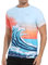 VAYAGER Herren UV Shirt Rash Guard Schwimm Shirt UPF 50+ Badeshirts,Schnell Trocknend, lockere Passform, Wassersurf(Blau Orange XXL)