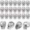 Angoily 30 Stück -Perlen Antikes Silber -Kopf-Perlen Halloween-Charms Skelett-Perlen -Abstandshalter-Perlen Halloween-Perlen Für Die Herstellung Von Schmuck