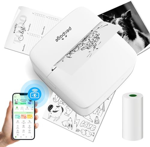 PeriPage Mini Stampante Portatile, Stampante Termica P21, Stampante Foto Bluetooth Compatibile con IOS/Android, Mini Stampante Printer per Appunti, Diari, Memo