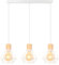 iDEGU 3 Lampes Suspension Luminaire Industrielle Métal Bois Lustre Plafonnier Style Cage Abat-jour Éclairage E27 Lampe de Plafond Vintage pour Salon Cuisine Salle à Manger Café, Blanc, Ø 16cm (Barre)