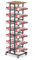 CADUKE 7-Tier Water Bottle Organizer on Wheels, Mobile Bottle Rack for 56 Bottles, Metal Bottle Storage with Table Top, Kitchen Trolley with Large Capacity for Drinks Cans, Party Supplies