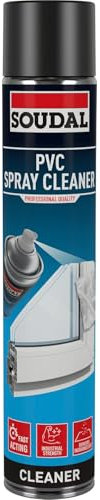 Soudal UPVC PVC PVCu AEROSOL Spray Cleaner Multi Purpose Frame Window Door 750ml | Peofessional Quality, Aerosol Highly Effective, Fast Acting and Drying Spray to Remove Ingrained Dirt 750 ml