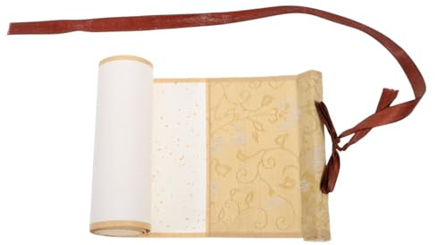 Lurrose Xuan-Papier Schriftrolle zum Beschreiben - 30x100cm Reispapier Rolle mit Holzstäben für Kalligraphie, Sumi-e, Hochzeit & Mittelalter Deko