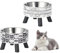 Minging Comedero Gato, 2 Piezas Elevado Comedero Gato Comedero para Gatos Gato Platos Cuenco Comida para Gatitos Perros Cachorros Mascotas Animales Pequeños Comedero Perro Elevado (Negro y Blanco)