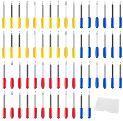 COZERI 60pcs Ersatzklingen für Cricut Explore Air, Cricut Maker 3, 30/45/60 Grad Präzisionsmesser für Slicing, Vinyl, Papier und DIY Bastelprojekte, Kompatibel mit Cricut Maschinen