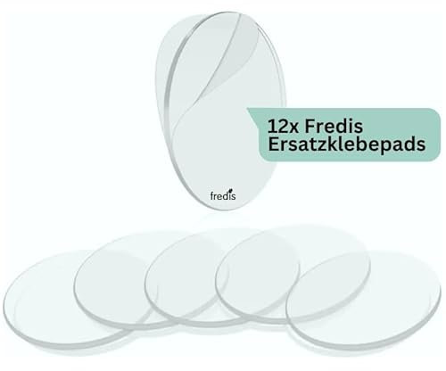 fredis 12x Ersatz-Klebepads 4,6cm Durchmesser zur Befestigung der Saugnäpfe an der Wand