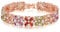 Rose Gold Plated Bracelet for Women, Elegant Colour Cubic Zirconia Tennis Bracelet, Multicolour CZ Flower Bracelets Birthday Valentines Luxury Gifts for Her