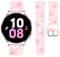 Vozehui Amour des fleurs Silicone Souple Bracelet Compatible avec Samsung Galaxy Watch 7/6 / 5/4 / Fe Bracelet 40 / 44mm, 20mm Silicone Samsung Galaxy Watch 3/5 Pro 45mm / Active 2, Femmes