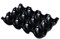 1PC Ceramic Egg Holder, 12 Cups Heat-Resistant Ceramic Egg Tray, Easy to Clean Decorative Storage Tray for Countertop Kitchen Fridge, Black.
