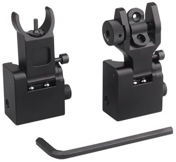 PBTMCD Aluminiumlegierung Vorder- Und Hinterrad Können Hochgeklappt Werden Rapid Flip Up Iron Sight for Taktische