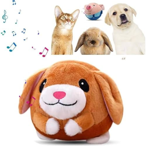 Enitmor Interaktives Hundespielzeug, 2025 Aktives Bewegendes Haustier-Plüschtier, Magic Ball für Hunde, Hundeball Sprechendes und Wiederholendes Lustiges Stofftier (G)