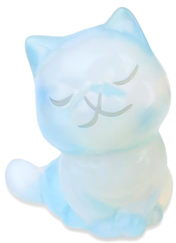 XIANNVXI 50mm Katze Opal Katzen Deko Opal Stein Katzen Geschenk Katzenliebhaber Glücksbringer Glückskatze Katze Klein Kawaii Cute Sitzende Katze mit Geschlossenen Augen Sammlerfiguren Deko