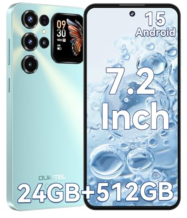 OUKITEL C68 Plus Smartphone Android 15, Gemini AI Cellulare, 24GB+512GB/1TB, 7.2''HD with 1.8 Sub Display +120Hz Telefono Cellulare, 64MP, 6000mAh, Octa Core/Dual SIM/NFC/OTG/Fingerprint/Face ID/GPS