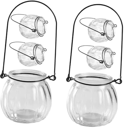 Anneome 6 Stück Wandvasen aus Transparentem Glas Hängende Hydroponik blumentöpfe für Luftpflanzen Stilvolle Wanddekoration für Innenräume Einfache Montage Vielseitig für Pflanzen und