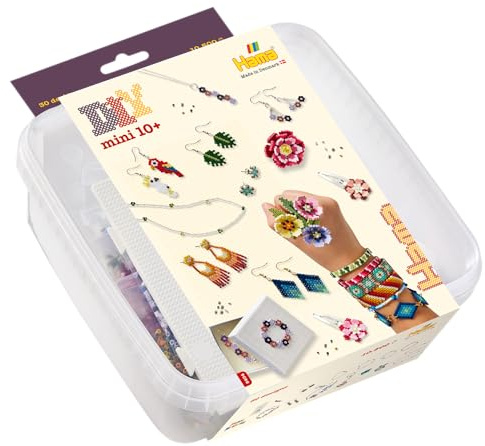 Hama Perlen 5404 Mini Bügelperlen Box mit ca. 10.500 Bastelperlen mit Durchmesser 2,5 mm, inkl. 2 Stiftplatten für Schmuck und Accessoires, kreativer Bastelspaß für Groß und Klein
