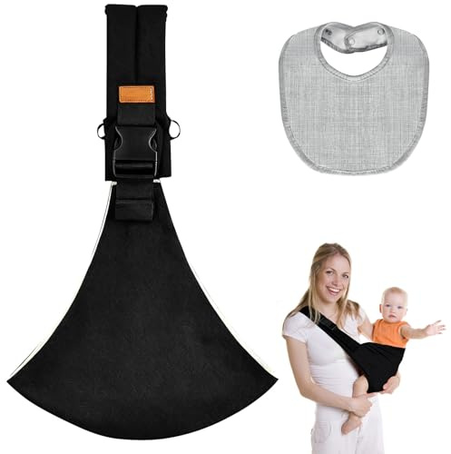 Yuaerbuo Babytrage Seitlich, Verstellbarer Baby Trage, Ergonomische Baby Tragetuch Neugeborene, Elastische Kindertrage Seitlich, Hüfttrage Kleinkind 0 bis 36 Monaten mit Lätzchen, Kleinkinder bis 15