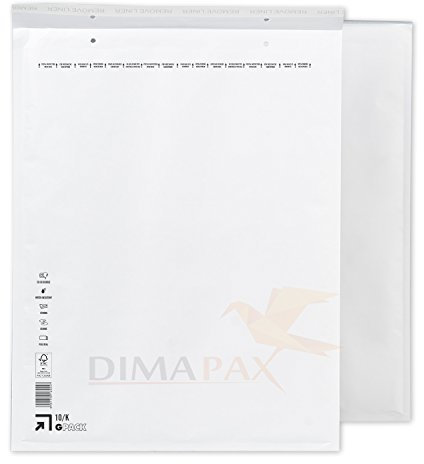 200 x Luftpolstertaschen Versandtaschen braun weiß alle Größen wählbar dimapax (200 x K10, weiß)