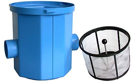 Regenwasserfilter Zisternenfilter 3P Simplexfilter SPF mit Kunststoffkorb für den Einbau in die Zisterne, Anschluss DN100, Höhenversatz 0 mm. Für die Regenwassernutzung zur Gartenbewässerung.