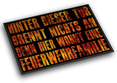 Roter Hahn 112 Einzigartige Feuerwehr Fussmatte 60x40cm Feuerwehrfamilie Fußmatte Vorleger Abstreicher
