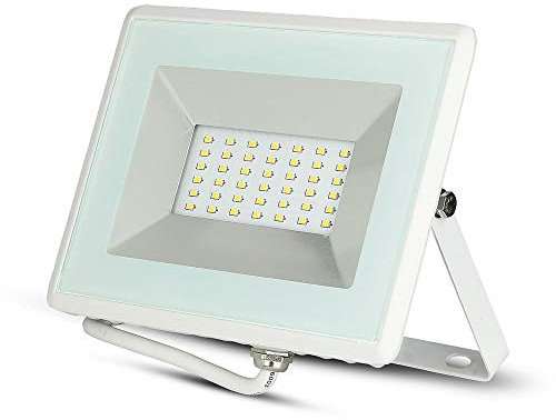 V-TAC Projecteur LED Extérieur 20W Lumière naturelle 4000 K Blanc – Lampe d'Extérieur LED avec Verre IP65 – 2550 Lumen