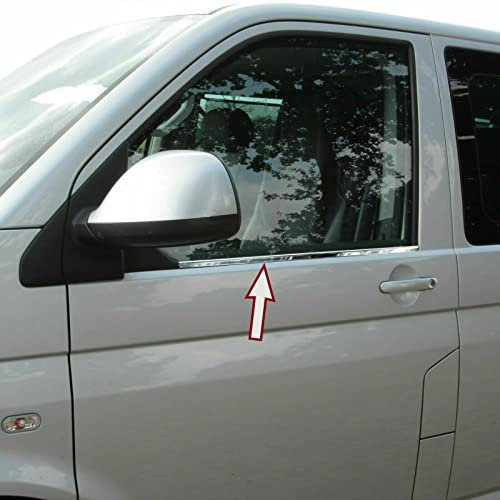 Listas de ventana cromadas para VW T5 T6 | Transporter, Multivan, Caravelle (2pcs) Cubierta cromada para marcos de ventana Molduras ventana cromo
