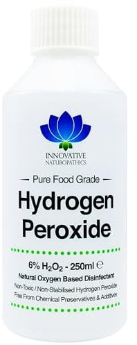 Food Grade Hydrogen Peroxide - Purest Grade 6% - 250ml - Unstabilized and Additive Free - 20 Vols