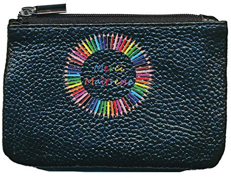 Petit Porte Monnaie en Cuir Porte cles Noir Merci maîtresse Fete des ecoles Cadeau Maitre maitresse