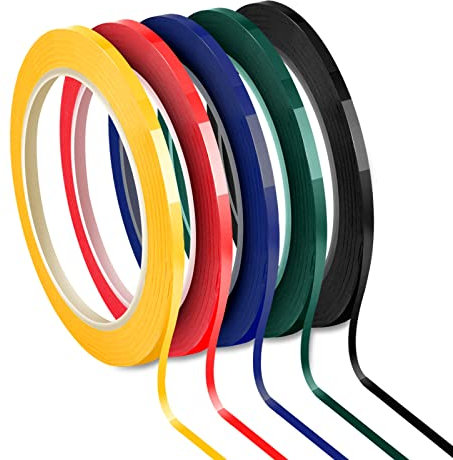 Jalan Whiteboard Klebeband, Whiteboard Linien 5 Farben Sortiert, 3 mm x 66 m pro Rolle Selbstklebend Grafikband
