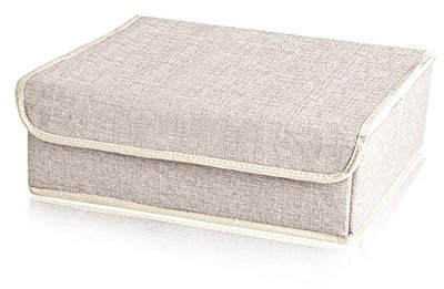 PLECUPE Aufbewahrungsboxen für Büstenhalter, Unterwäsche, Dessous, 17 Zellen Faltbare Schublade Organizer Schrank Organizer Büstenhalter Unterwäsche, Underwear Storage Box, Beige