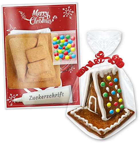 Bastelset: Lebkuchen Rohling - Hexenhaus Bausatz M - 12x11x13cm | Lebkuchenhaus selber bauen & dekorieren verzieren Basteln mit Kindern zu Weihnachten Weihnachtsbasteln von LEBKUCHEN WELT