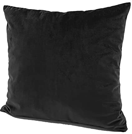 heimtexland ® Samt-Kissen Kissen-Bezug Sofa-Kissen 50x50 Schwarz Typ641