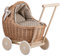 e-wicker24 Alles aus Weide Puppenwagen aus Weide mit Bettwäsche perfekte Geschenkidee Korbpuppenwagen schöner Spielzeug aus Korbgeflecht Korbwagen für Puppen Spielzeug für Mädchen (Beige)