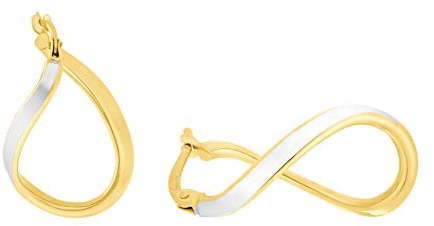 Amor Creolen Gold 375/9ct Damen Ohrschmuck, 2,3 cm, Bicolor, Kommt in Schmuck Geschenk Box, 2014162