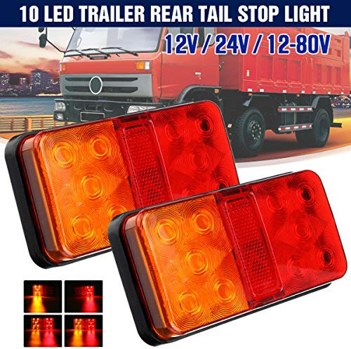 SUPAREE Luces Traseras para Remolque 12V LED Piloto Trasero luces de Matrícula Placa Trasera Luz de Freno para Camion Van Caravana 2PCS