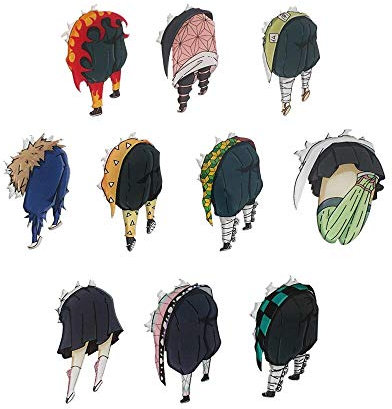 CoolChange Tanjiro, Nezuko Fridge Magnets with Legs for Kimetsu no Yaiba Fans Pack of 10
