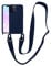 VooDirop Crossbody Case for iPhone 7 Plus/8 Plus, Soft Silicone TPU Phone Necklace Case with Nylon Strap, Crossbody Protective Phone Cover Compatible with iPhone 7 Plus/8 Plus Navy Blue