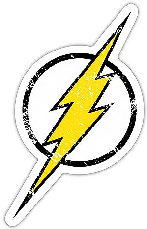 Spreadshirt DC Comics Justice League The Flash Logo Used Look Sticker Aufkleber, 10 x 10 cm, Mattweiß