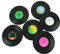 Vinyl Schallplatten Untersetzer,6 Stück Retro CD Schallplatten Getränke Untersetzer rutschfeste Tasse Matte Isolierte Kaffeematte zur Dekoration von Bars,Cafés,Dessertläden