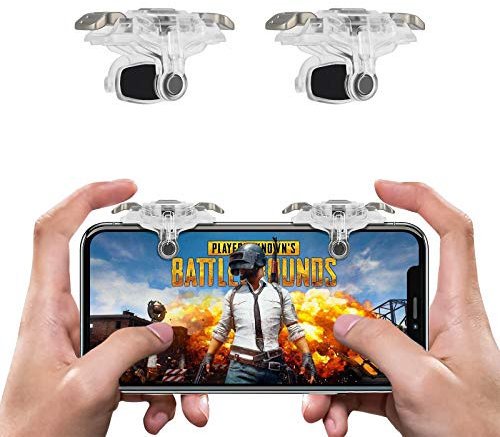 Newseego PUBG Mobile Phone Game Trigger, Telefonauslöser für Handy Shooter Sensitive Controller Joysticks Ziel&Fire Trigger Schlüssel für PUBG/Regeln des Survival (Mobile Auslöser),Clear