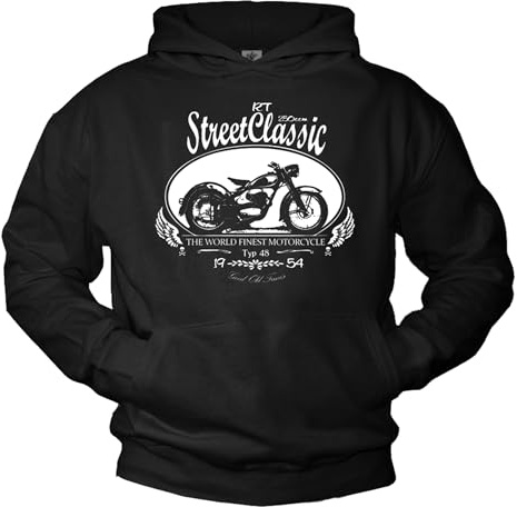 MAKAYA Pullover für Männer Schwarz DKW Rt 250 Oldtimer Motorrad
