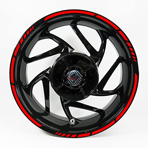 BIKE-label Adhesivo para borde de llanta, color rojo y naranja, estilo GP de 17 pulgadas, para coche y moto 700904VA