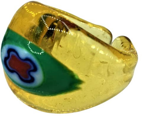 Anillo de cristal de Murano antiguo Murrina Veneciana, Vidrio, Gaggia