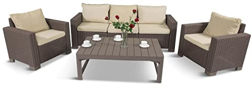 Kissen für EIN Set aus Poly Rattan - Satz von 10 Stück (Cappuccino)