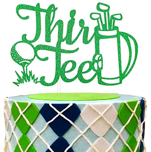 Thirtee Birthday Cake Topper, Golf 30th Birthday Decoration, Funny Golf Theme 30 Thirty Sign, Golf Theme 30th Birthday Favor for Golfer Fans