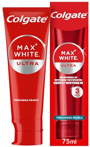 Colgate Max White Ultra Freshness Pearls Whitening Toothpaste 75ml - Deeply whitens in just 3 days - Removes deep-set stains - Warming sensation and rich foam - Enamel safe for daily use