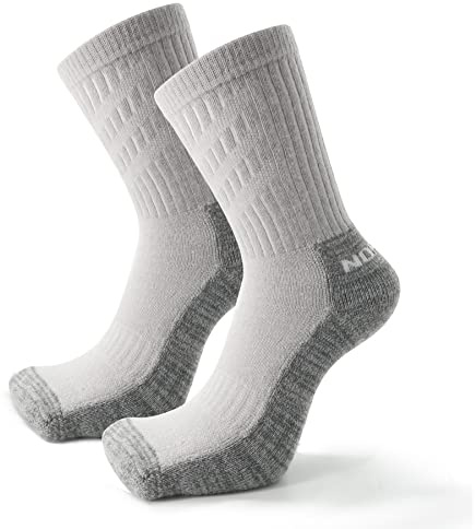 NORDSOX 1 Paar | 2 Paar, High Performance Merino Wandersocken, gepolstert für Outdoor Sport, keine Blasen, atmungsaktiv für Damen und Herren grau - Ökotex Funktionssocken, Trekking