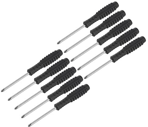 sourcing map Mini Phillips Screwdriver, 3.0mm Cross Head with Non-Slip Handle for Small Appliances, 10 Pcs